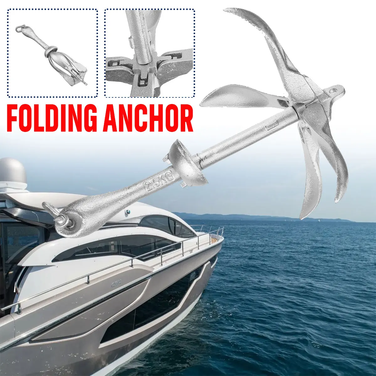 2.5KG/3.2KG 해양 요트용 접이식 앵커 카약 카 - Fishing Boat Anchor 리뷰 및 가격